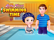 淡褐色嬰兒游泳時間