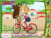騎自行車打扮的女孩