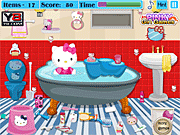 Hello Kitty的浴室清理