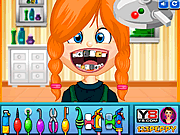 淘氣女孩在牙醫
