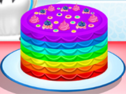 艾爾莎烹飪彩虹蛋糕