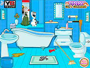 艾爾莎冬季衛生間清潔遊戲