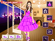 花式紫色連衣裙
