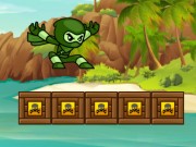 綠色忍者奔跑